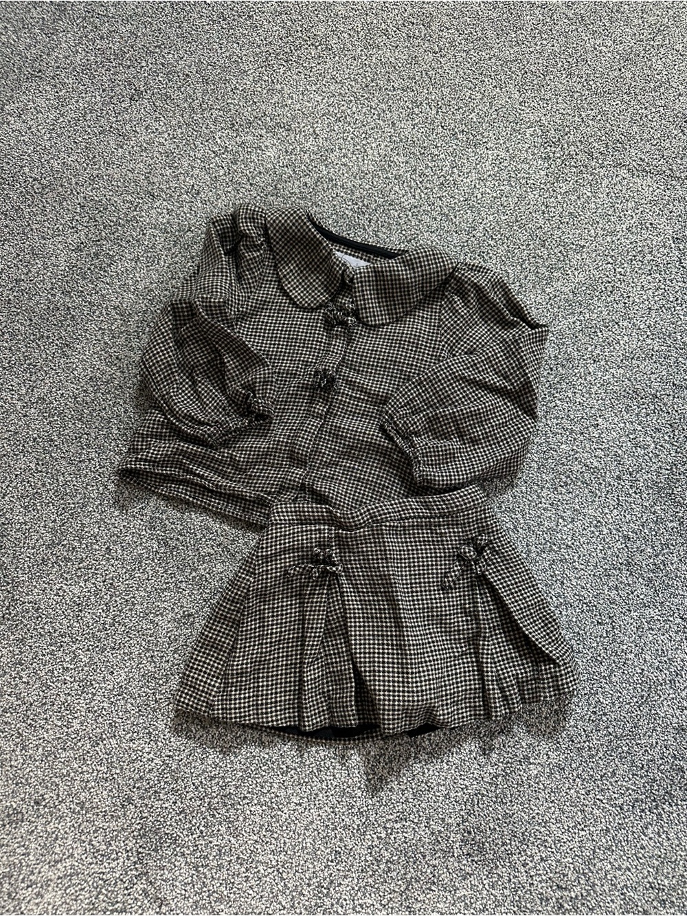 Zara Gingham Two-Piece Set - Button Up Top & Pleated Skort